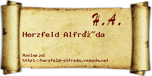 Herzfeld Alfréda névjegykártya